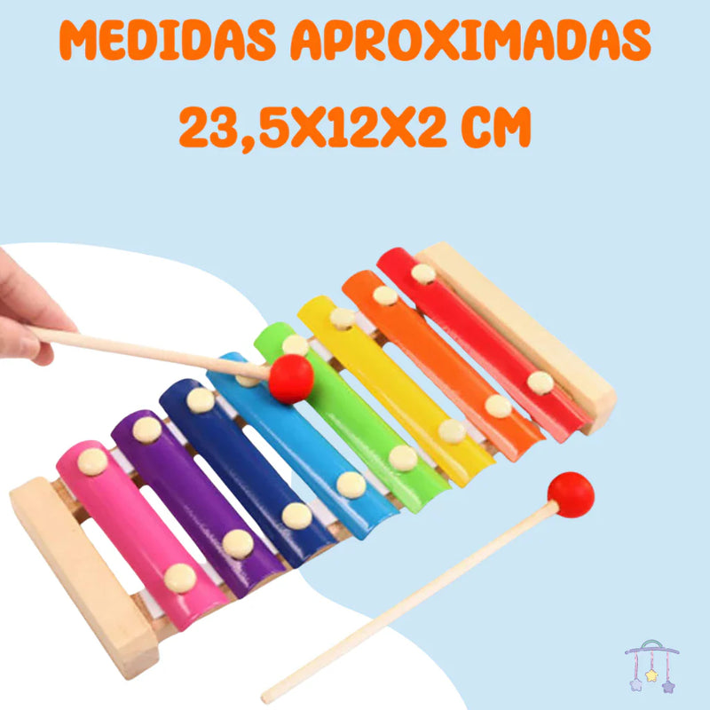 Kit Brinquedos Educativos Montessori Madeira Autismo TDAH Xilofone Montanha Russa Infantil Torre