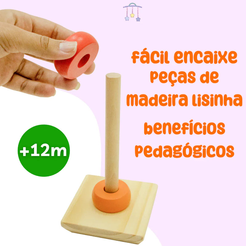 Kit Brinquedos Educativos Montessori Madeira Autismo TDAH Xilofone Montanha Russa Infantil Torre