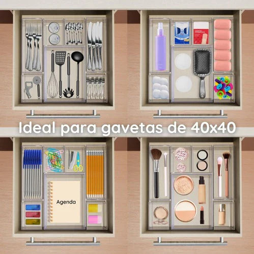 Kit com 25 Organizadores Multiuso Modulares